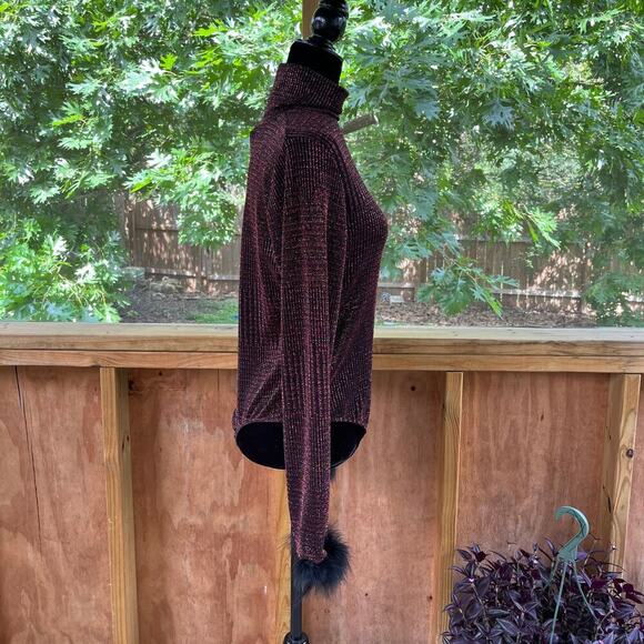 WAYF Besos Metallic Turtleneck Bodysuit Size XL - Picture 4 of 12